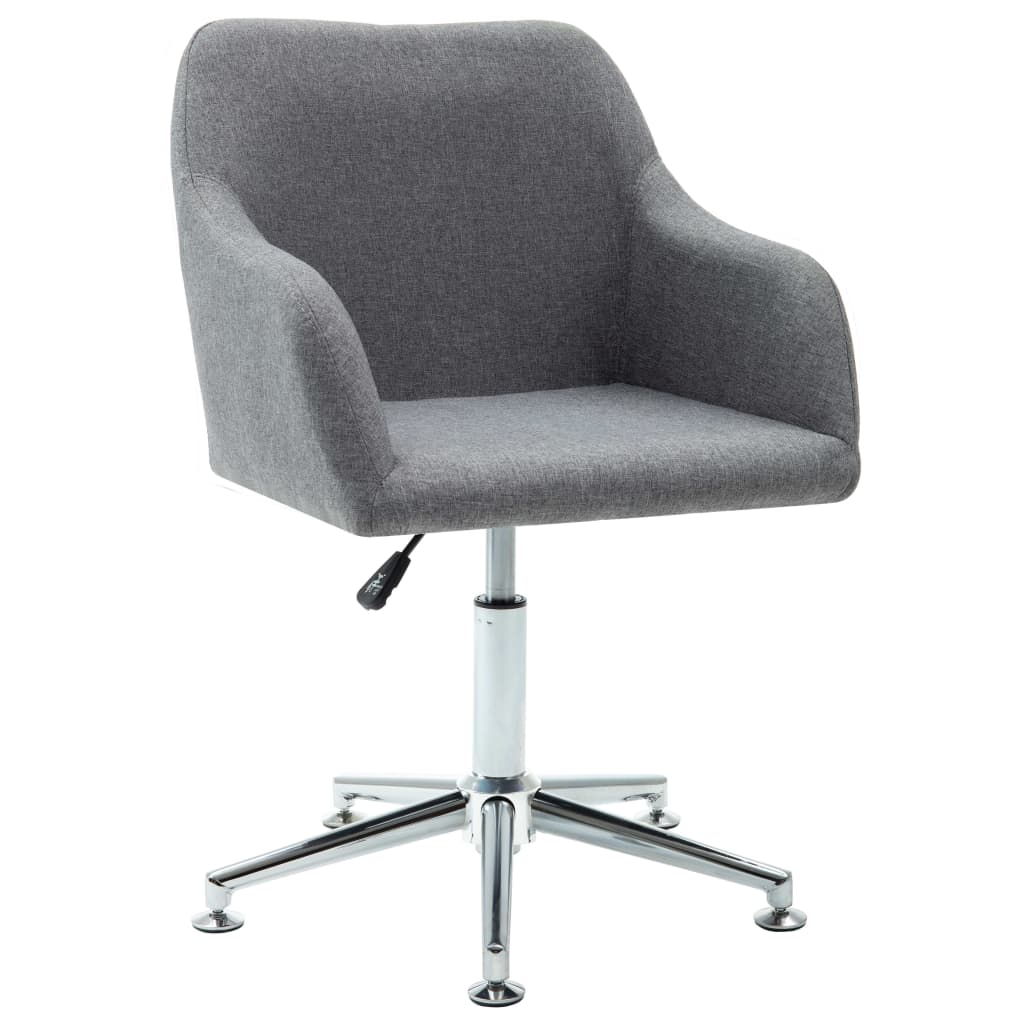 Swivel Dining Chairs 4 pcs Light Grey Fabric