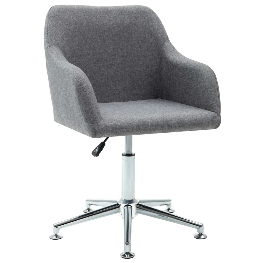 Swivel Dining Chairs 4 pcs Light Grey Fabric
