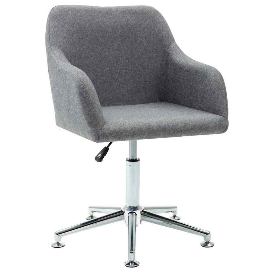 Swivel Dining Chairs 6 pcs Light Grey Fabric