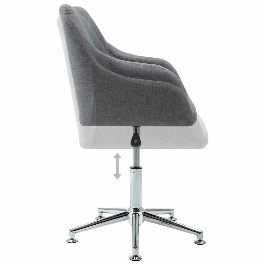 Swivel Dining Chairs 6 pcs Light Grey Fabric