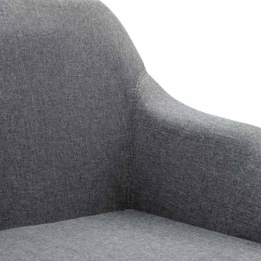 Swivel Dining Chairs 6 pcs Light Grey Fabric