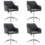 Swivel Dining Chairs 4 pcs Dark Grey Fabric - Front View