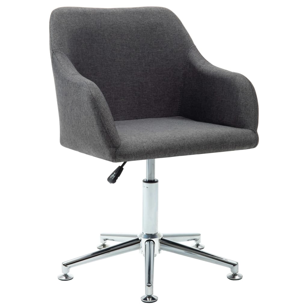 Swivel Dining Chairs 4 pcs Dark Grey Fabric