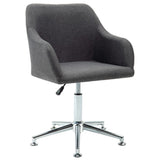 Swivel Dining Chairs 4 pcs Dark Grey Fabric - Side View
