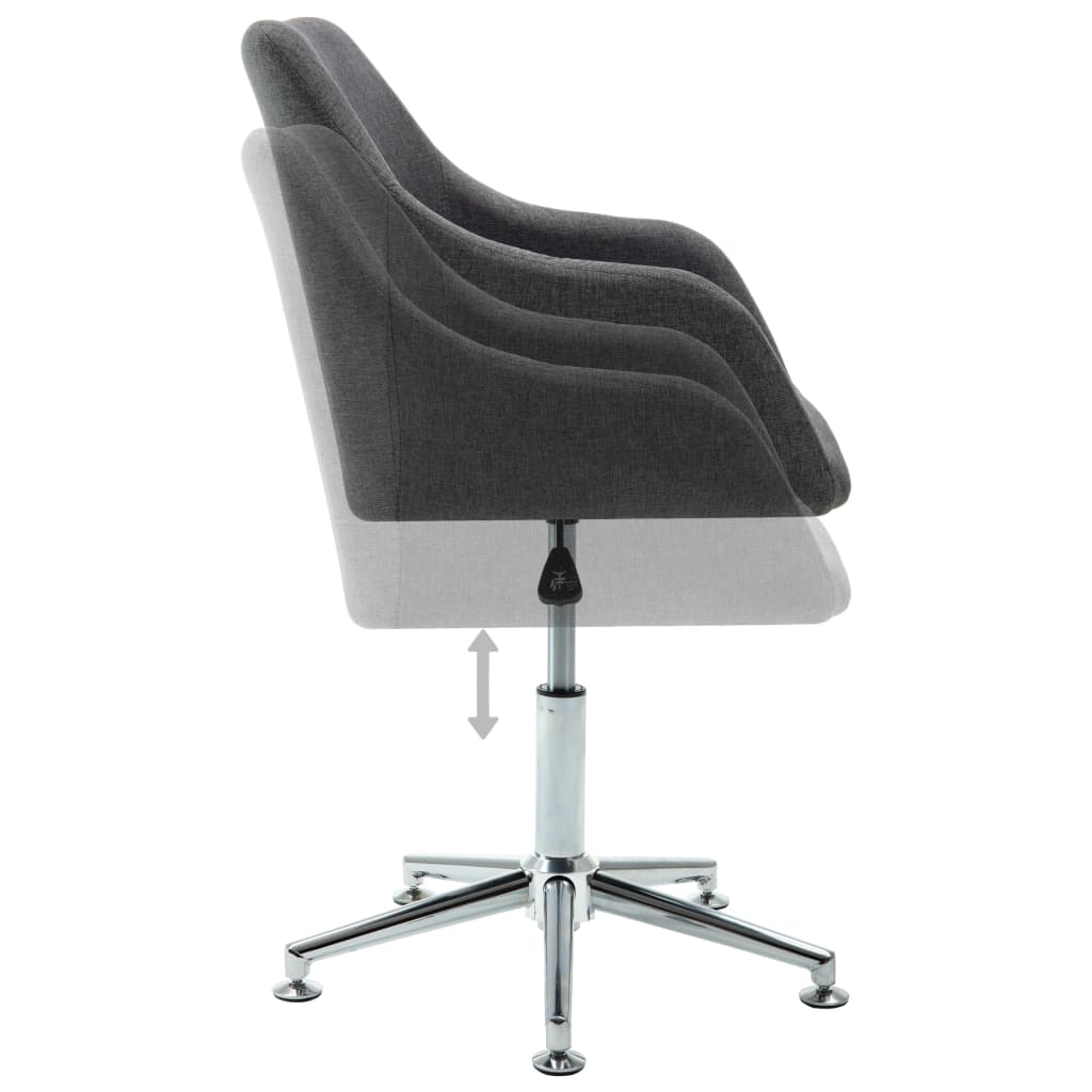 Swivel Dining Chairs 4 pcs Dark Grey Fabric