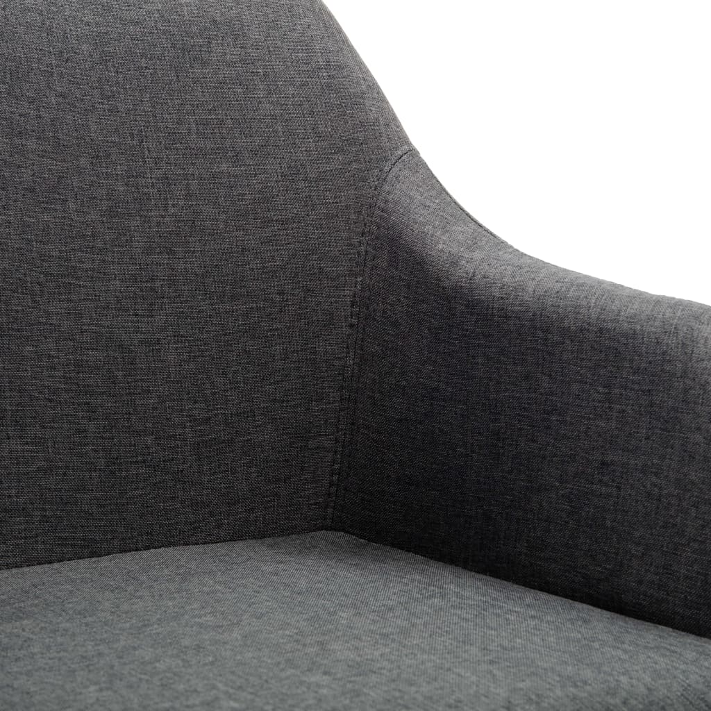 Swivel Dining Chairs 4 pcs Dark Grey Fabric