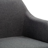 Swivel Dining Chairs 4 pcs Dark Grey Fabric - Low Angle