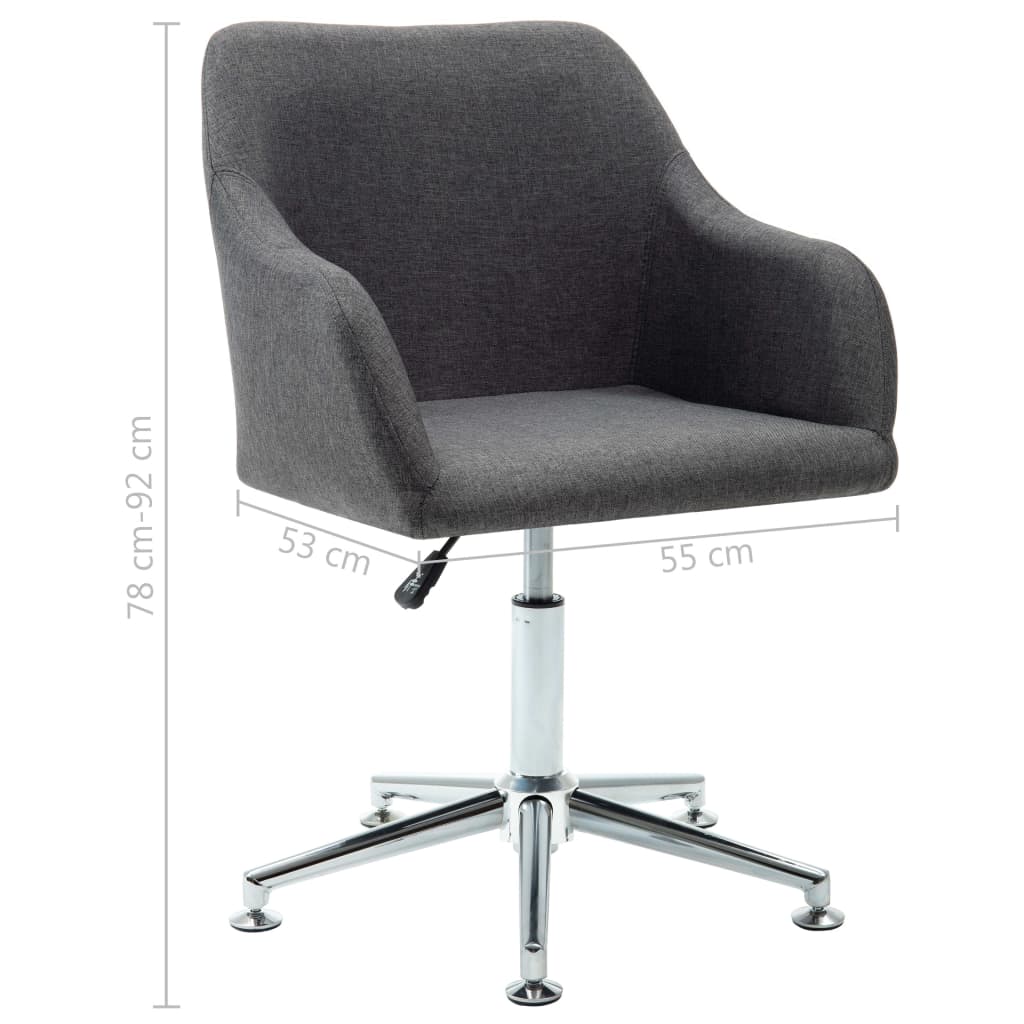 Swivel Dining Chairs 4 pcs Dark Grey Fabric