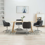 Swivel Dining Chairs 4 pcs Dark Grey Fabric