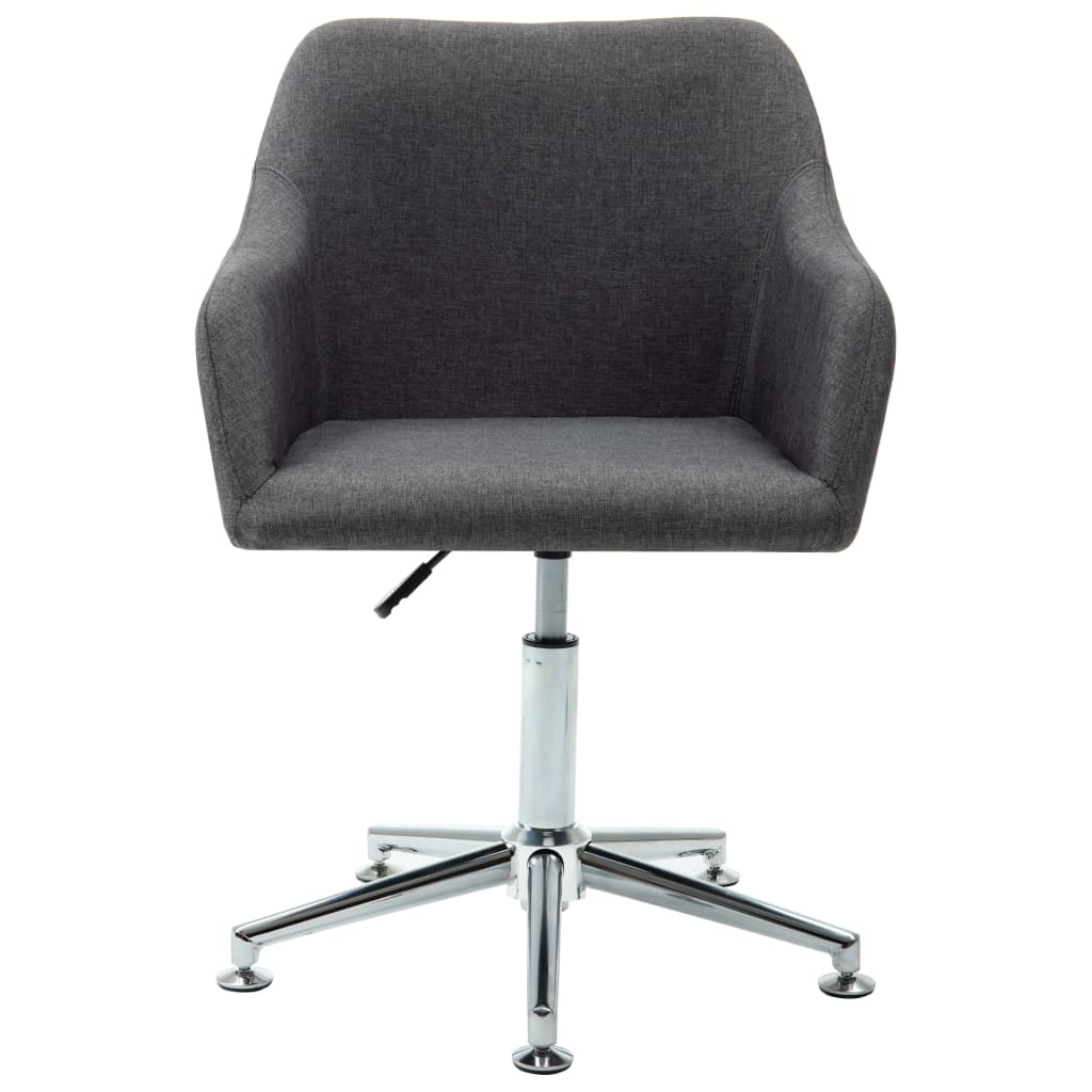 Swivel Dining Chairs 6 pcs Dark Grey Fabric