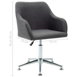 Swivel Dining Chairs 6 pcs Dark Grey Fabric