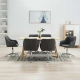 Swivel Dining Chairs 6 pcs Dark Grey Fabric
