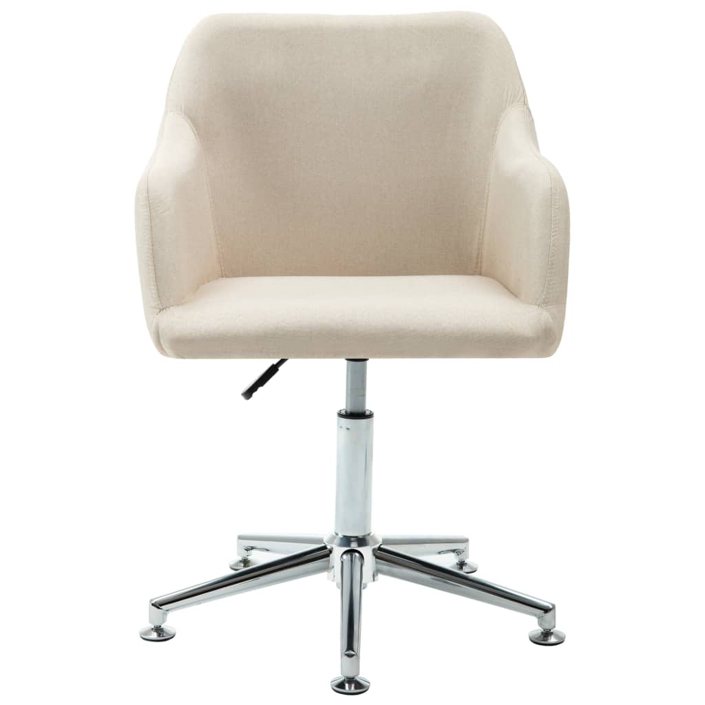 Swivel Dining Chairs 4 pcs Cream Fabric