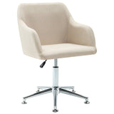 Swivel Dining Chairs 6 pcs Cream Fabric - Side View