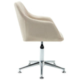 Swivel Dining Chairs 6 pcs Cream Fabric - 45-Degree Angle