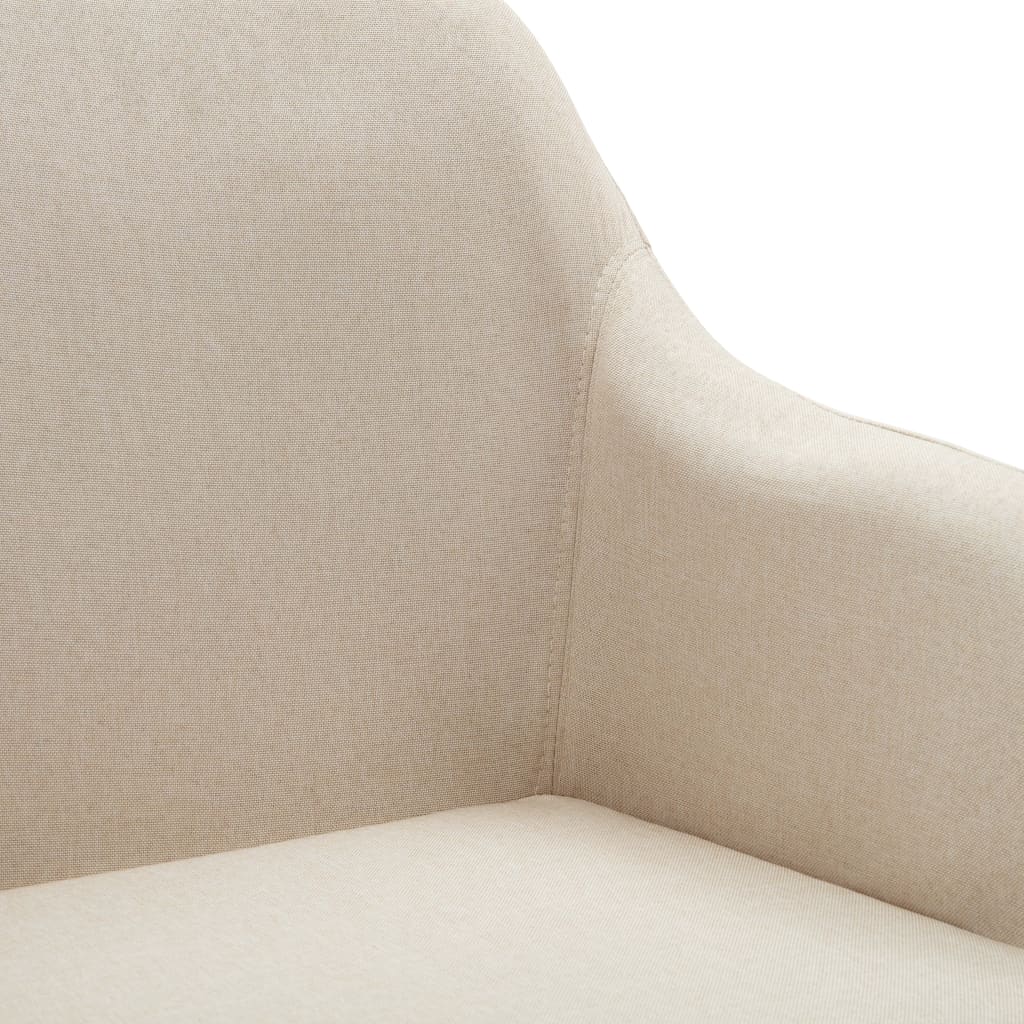 Swivel Dining Chairs 6 pcs Cream Fabric