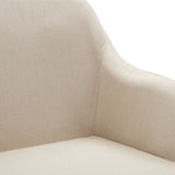 Swivel Dining Chairs 6 pcs Cream Fabric - Low Angle