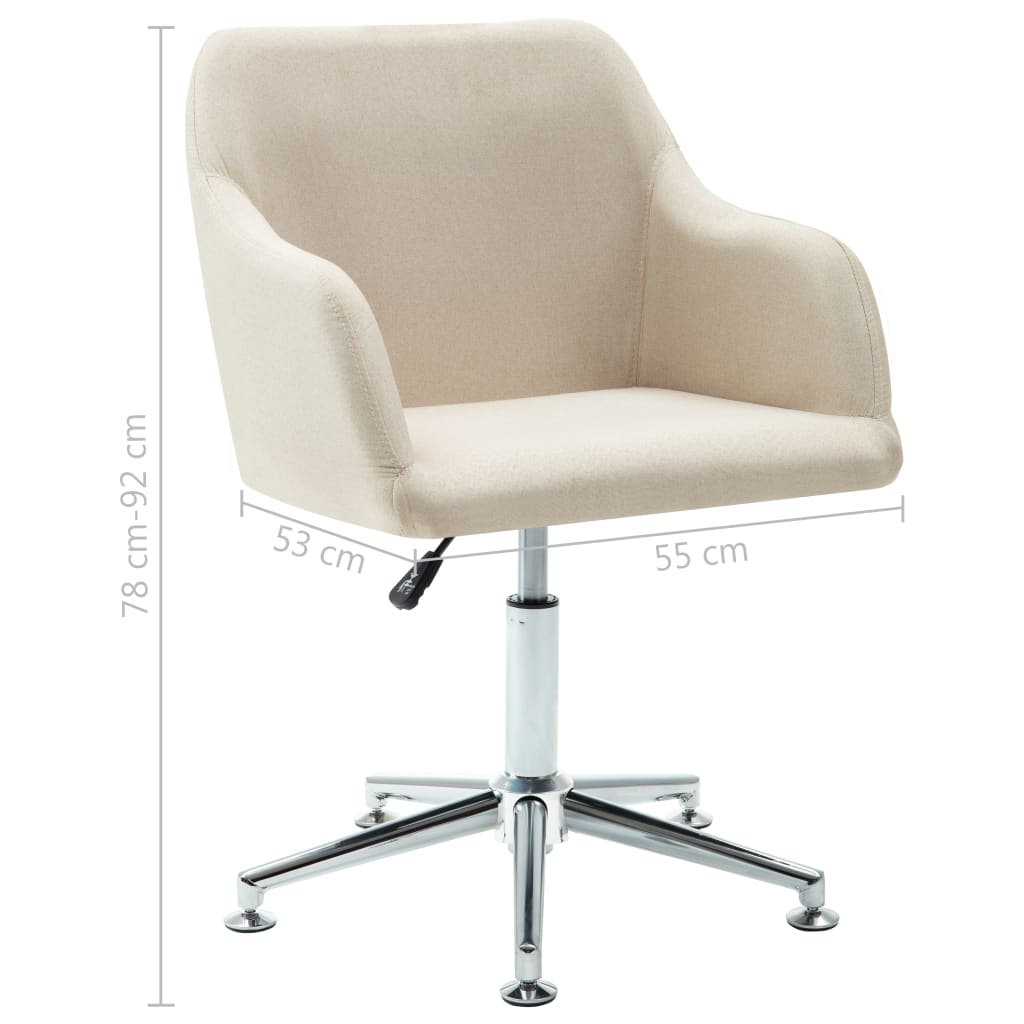 Swivel Dining Chairs 6 pcs Cream Fabric