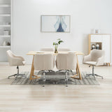 Swivel Dining Chairs 6 pcs Cream Fabric