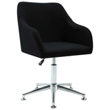 Swivel Dining Chairs 4 pcs Black Fabric - Side View