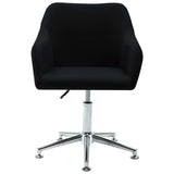 Swivel Dining Chairs 4 pcs Black Fabric