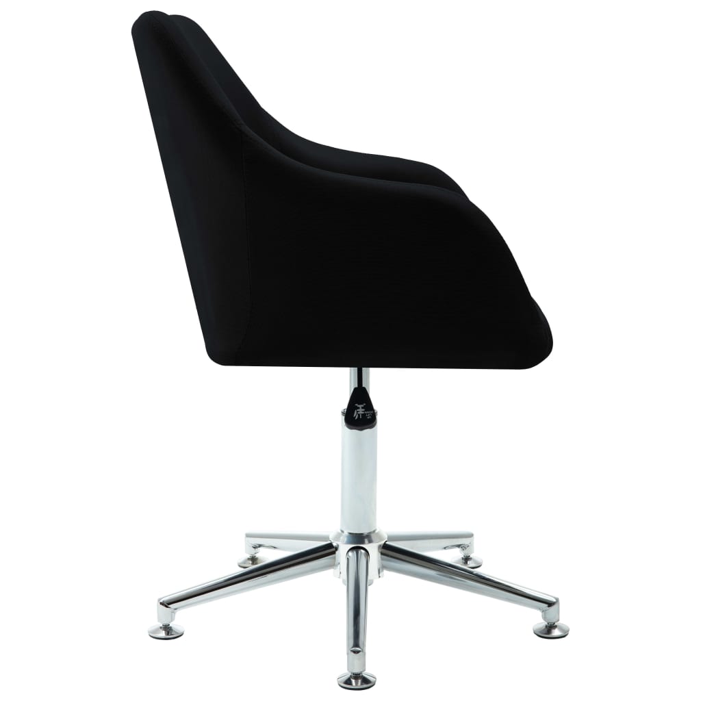 Swivel Dining Chairs 4 pcs Black Fabric