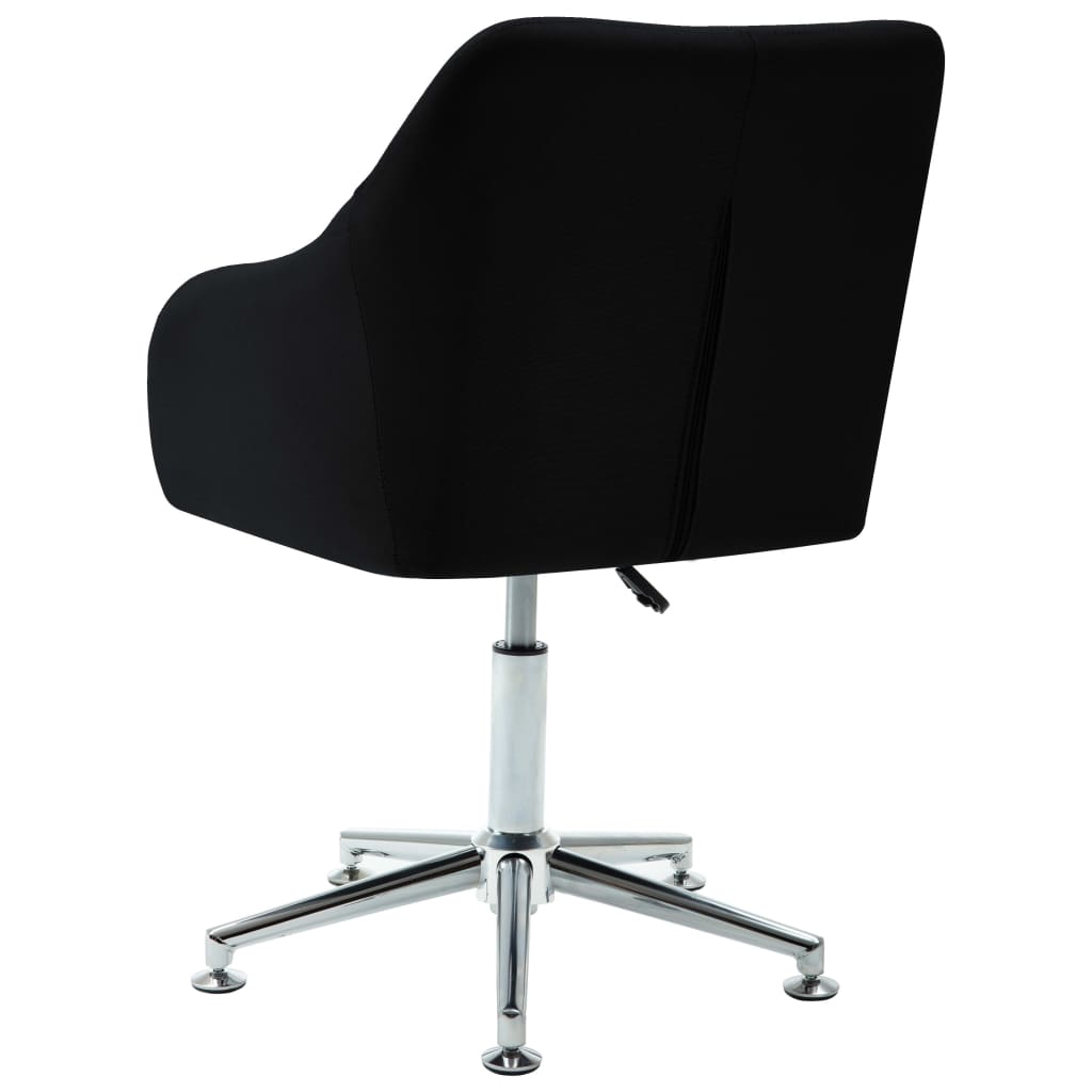 Swivel Dining Chairs 4 pcs Black Fabric