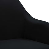 Swivel Dining Chairs 4 pcs Black Fabric - Low Angle