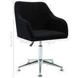 Swivel Dining Chairs 4 pcs Black Fabric