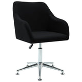 Swivel Dining Chairs 6 pcs Black Fabric - Side View