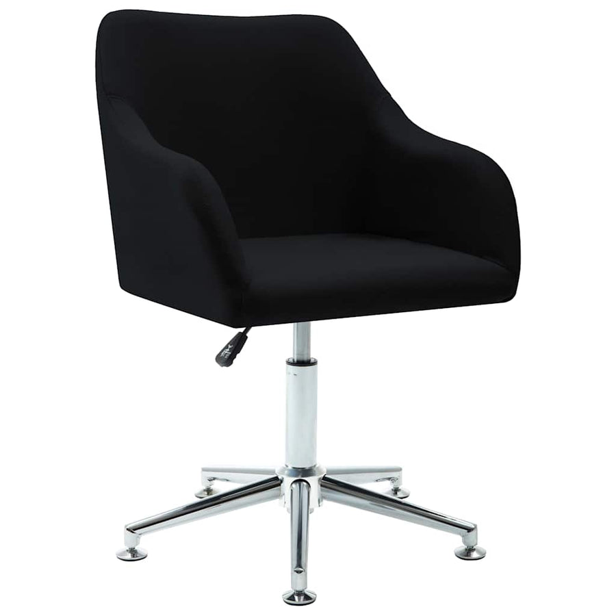 Swivel Dining Chairs 6 pcs Black Fabric
