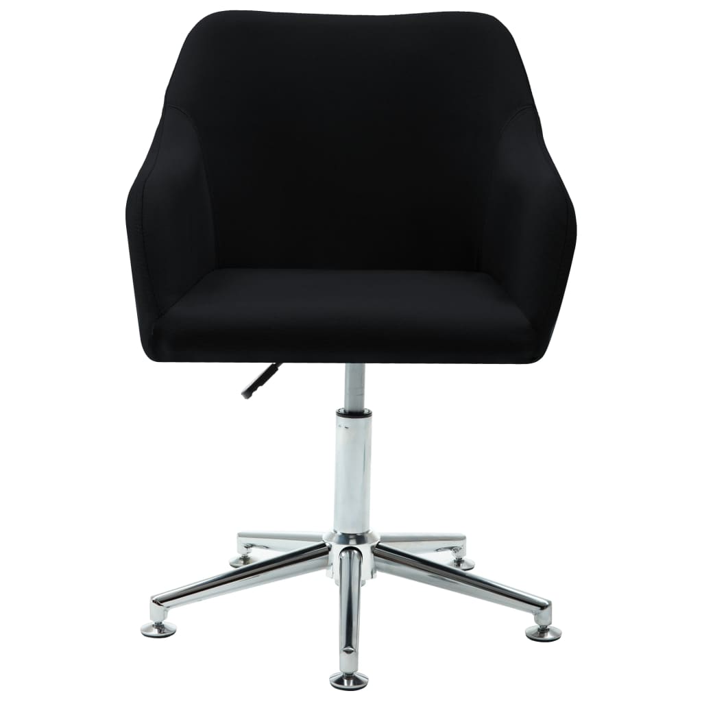 Swivel Dining Chairs 6 pcs Black Fabric