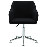 Swivel Dining Chairs 6 pcs Black Fabric
