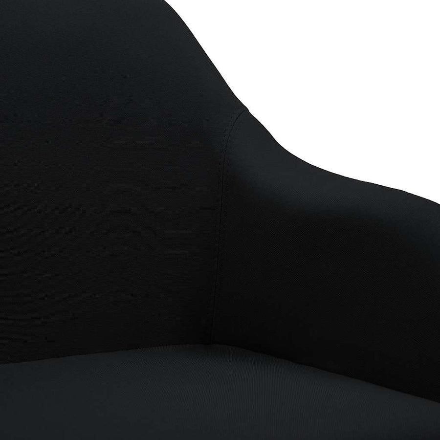 Swivel Dining Chairs 6 pcs Black Fabric