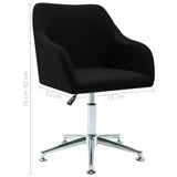 Swivel Dining Chairs 6 pcs Black Fabric - Extra Image