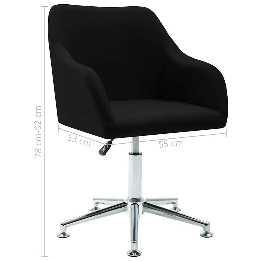Swivel Dining Chairs 6 pcs Black Fabric