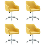 Swivel Dining Chairs 4 pcs Yellow Fabric