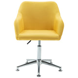 Swivel Dining Chairs 4 pcs Yellow Fabric - Top-Down View