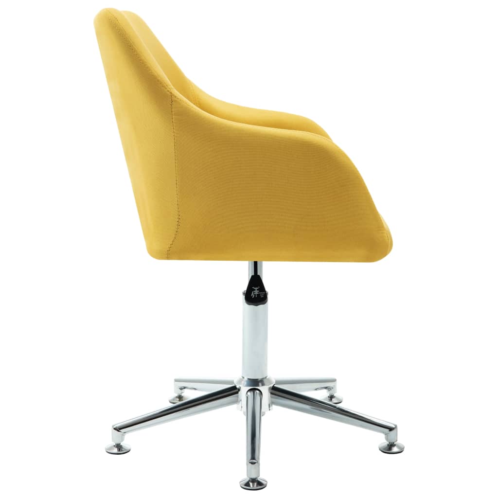 Swivel Dining Chairs 4 pcs Yellow Fabric