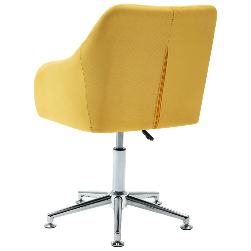 Swivel Dining Chairs 4 pcs Yellow Fabric