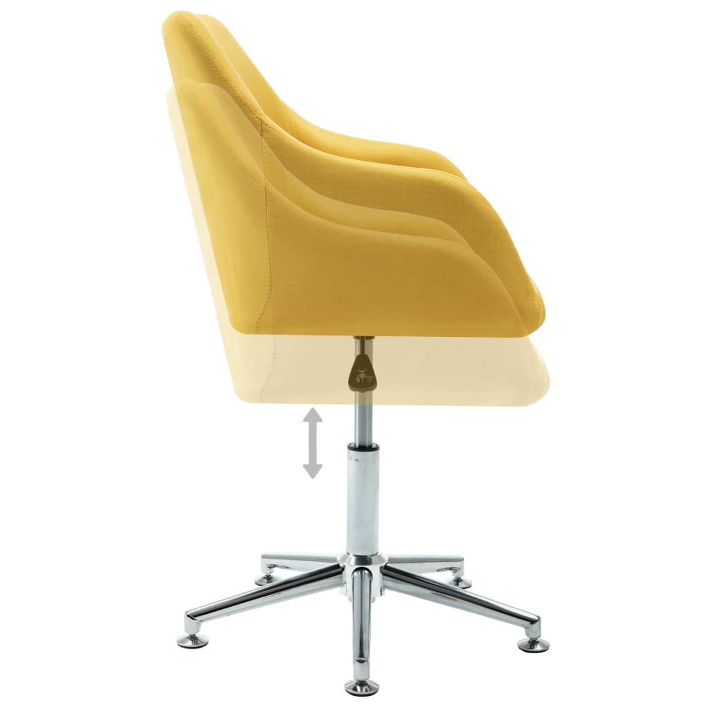Swivel Dining Chairs 4 pcs Yellow Fabric