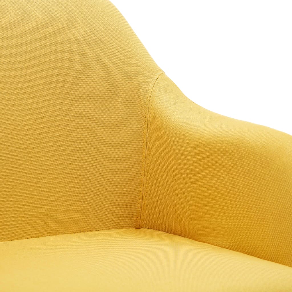 Swivel Dining Chairs 4 pcs Yellow Fabric