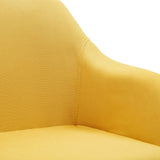 Swivel Dining Chairs 4 pcs Yellow Fabric - Low Angle