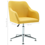 Swivel Dining Chairs 4 pcs Yellow Fabric - Extra Image