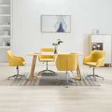 Swivel Dining Chairs 4 pcs Yellow Fabric