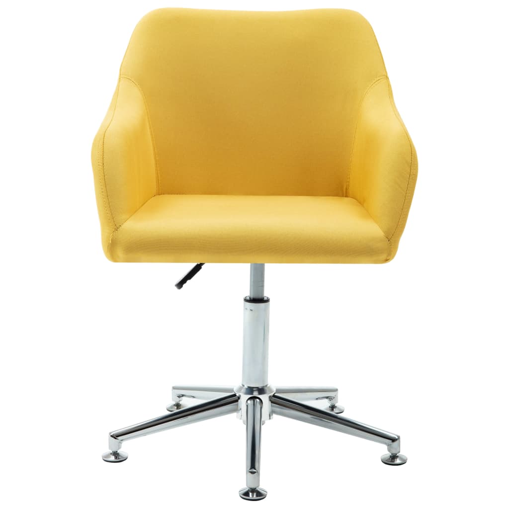 Swivel Dining Chairs 6 pcs Yellow Fabric