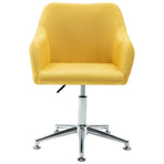 Swivel Dining Chairs 6 pcs Yellow Fabric