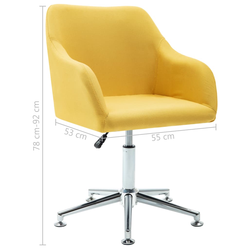 Swivel Dining Chairs 6 pcs Yellow Fabric