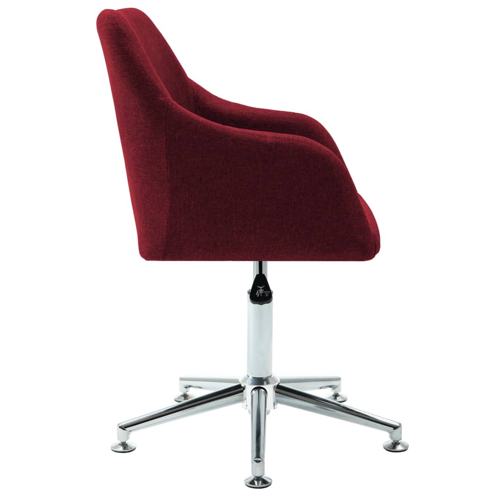 Swivel Dining Chairs 4 pcs Wine Red Fabric