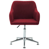 Swivel Dining Chairs 6 pcs Wine Red Fabric
